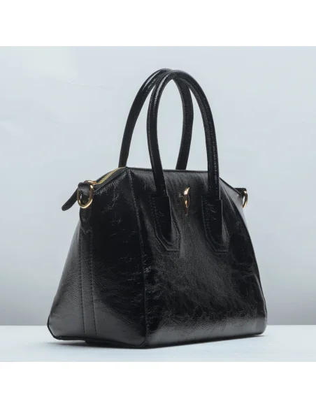 Geanta tote din piele naturala, IOANA, negru