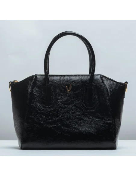 Geanta tote din piele naturala, IOANA, negru
