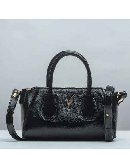 Geanta crossbody din piele naturala, Mini-IOANA, negru