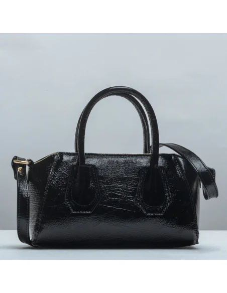 Geanta crossbody din piele naturala, Mini-IOANA, negru