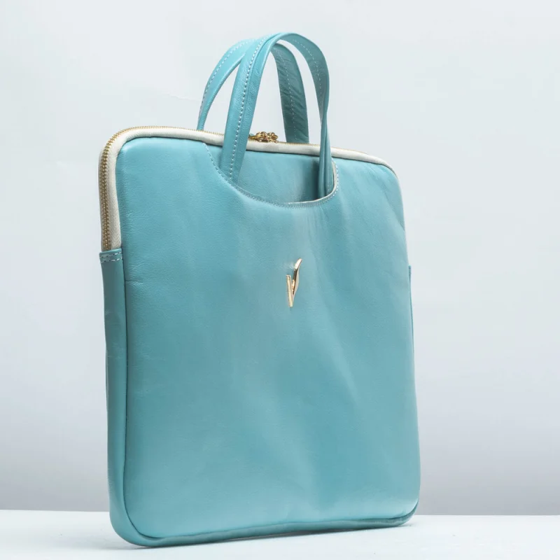 Geanta laptop din piele naturala, bleu Geanta laptop din piele naturala, bleu