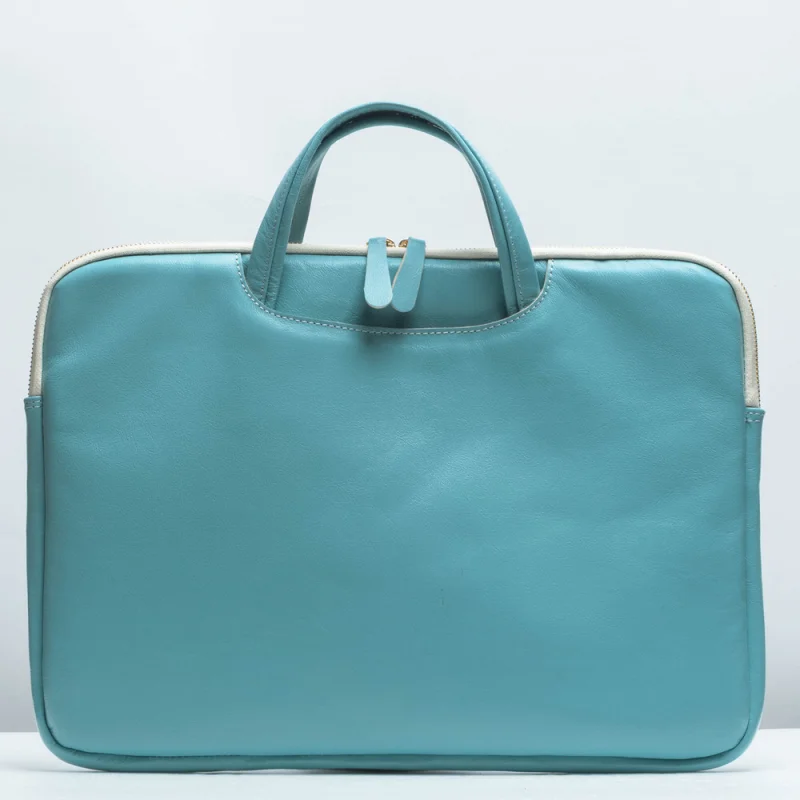 Geanta laptop din piele naturala, bleu Geanta laptop din piele naturala, bleu
