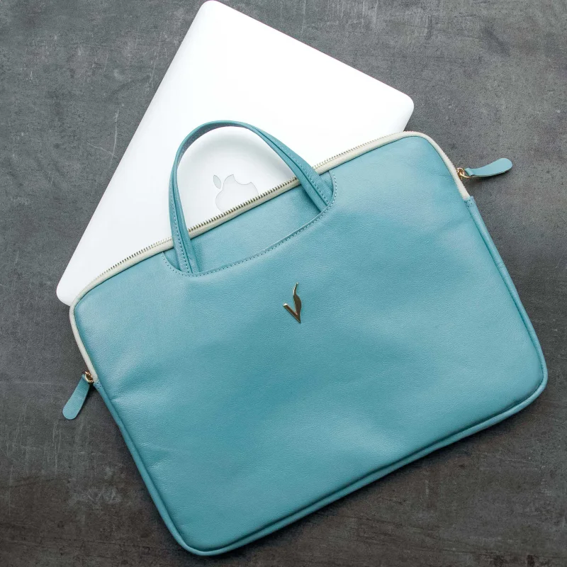 Geanta laptop din piele naturala, bleu Geanta laptop din piele naturala, bleu
