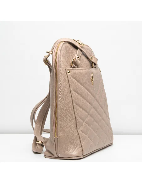 Geanta-Rucsac din piele naturala, pentru dama, ZINNIA, nude