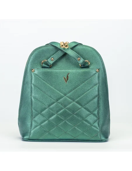 Geanta-Rucsac din piele naturala, pentru dama, ZINNIA, verde