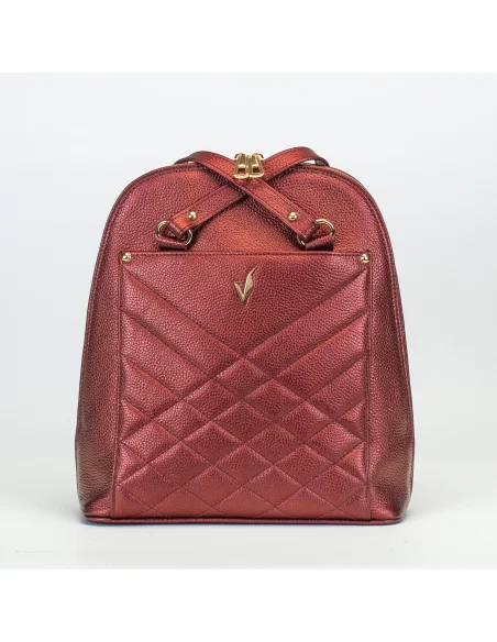 Geanta-Rucsac din piele naturala, pentru dama, ZINNIA, visiniu