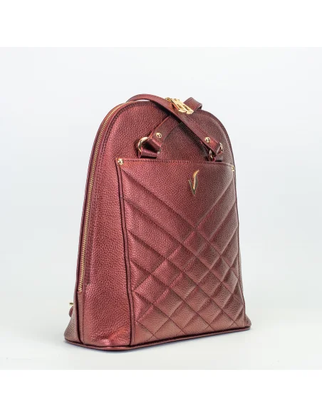 Geanta-Rucsac din piele naturala, pentru dama, ZINNIA, visiniu