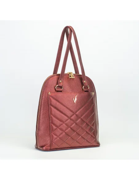 Geanta-Rucsac din piele naturala, pentru dama, ZINNIA, visiniu