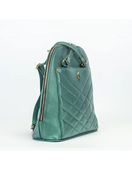 Geanta-Rucsac din piele naturala, pentru dama, ZINNIA, verde