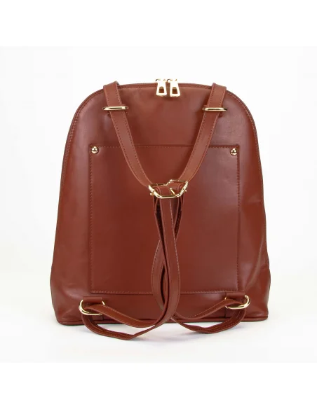 Geanta-Rucsac din piele naturala, pentru dama, ZINNIA, ciocolata